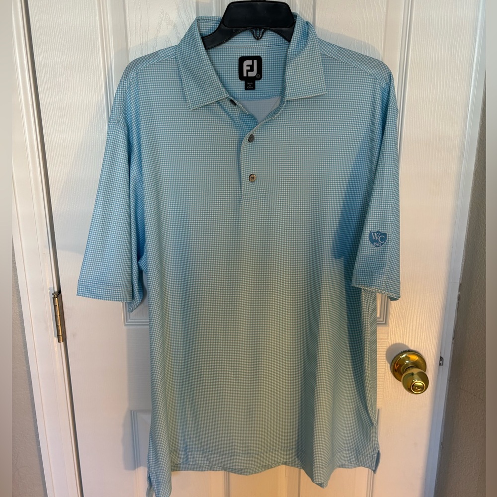 FootJoy Men’s Golf Polo in Blue and White size L